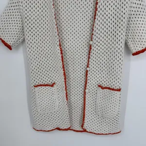 Free People Cabana Fauxchet Cardigan Top XS Ivory Boho Crochet Beach Coverup thumbnail 6