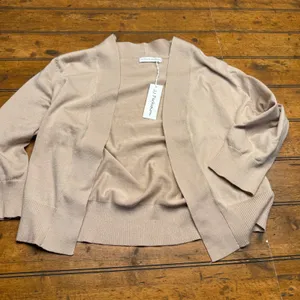 JJ Perfection Beige Open Front Cardigan Sweater Women's Size XL‎ thumbnail 1