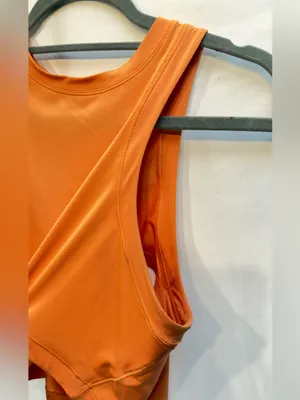 Lululemon Open-Back Cropped Training Tank Top Orange Size 6 thumbnail 6