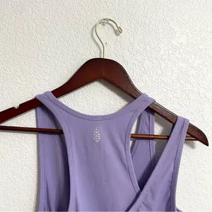 NWT Free People Womens Tank Top Summer Lilac Strappy Ribbed Crop Size Medium thumbnail 4