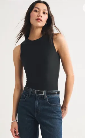 Abercrombie‎ & Fitch Black Sleeveless Bodysuit Size XL Soft A&F Collection thumbnail 1