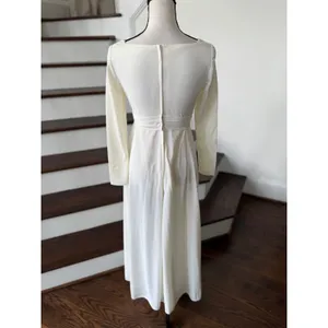 Vintage 70s Cream White Renaissance Baby Doll Empire Waist Maxi Dress thumbnail 5