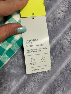 All in Motion Everyday Soft Halter Tank Top — Green Plaid — Size L thumbnail 2
