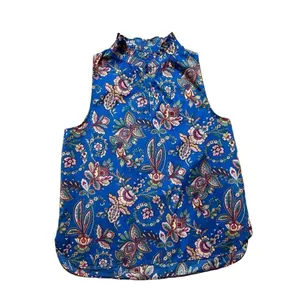 J. Crew‎ Liberty Floral Belle Ruffle Neck Top in Flora Belle Blue Multi Sz 6 thumbnail 4