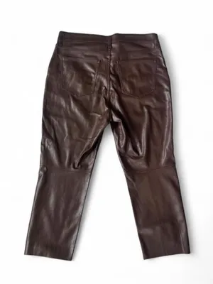 Gap brown faux leather pants thumbnail 4