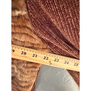 Victoria Harbour Y2k Brown Tiger Faux Fur Chenille Leather Trim Zip Jacket‎ L thumbnail 5