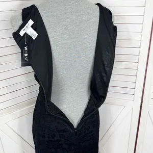 White House | Black Market Black Lace Sleeveless Sheath Dress Size 6 Party Cocktail Evening Gothic thumbnail 7