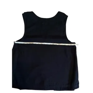 Croft & Barrow Womens XL Black Linen V-Neck Sleeveless Tank Top Pleated Bib thumbnail 5