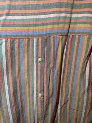 Madewell Multicolor Striped V-Neck Short Sleeve Button-Down Blouse XS thumbnail 5