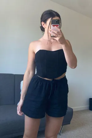 Corset top Black Size M thumbnail 1