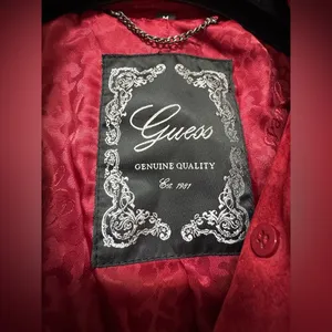 2000s Guess red suede leather jacket size medium rare Y2K thumbnail 2
