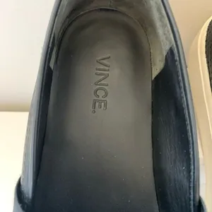 Vince size 6 Blair black perforated leather slip on loafer shoes thumbnail 3