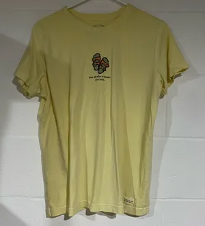 Yellow Graphic T-Shirt life is good medium thumbnail 1