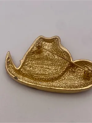 Western Mates Hand Painted Enamel Purple Cowboy Hat Brooch with Crystal Band thumbnail 5