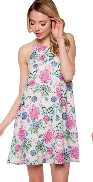 Everly Halter Mini Shift Dress H2 thumbnail 1
