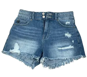 Kancan Distressed Cut Off Denim Shorts Size 5 SZ 6 Jean Double Button thumbnail 1