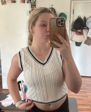 White And Black Sweater Vest thumbnail 1