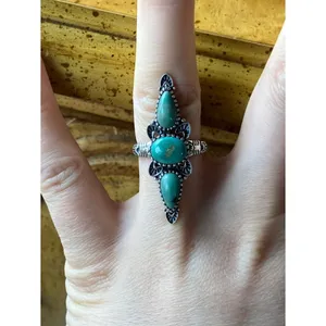 Royston Turquoise Sterling Silver Ring Size 6 thumbnail 3