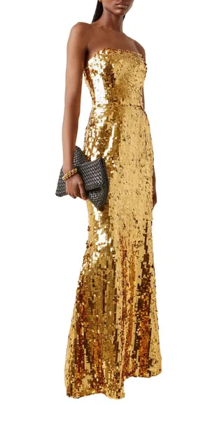 Beautifly Gold sequin gown thumbnail 1