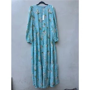 Petal & Pup Bernice Maxi Dress Blue Floral Tiered A Line Puff Sleeve Long Sleeve thumbnail 2