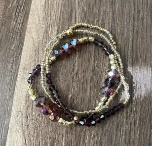 Handmade beaded set of bracelets thumbnail 1