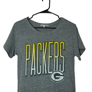 Junk Food Green Bay Packers T-Shirt‎ Womens Small Heather Gray NFL Graphic Tee thumbnail 2