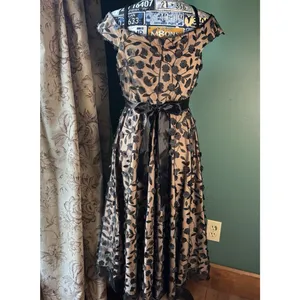 R&M Richards Women's Formal Dress Black‎ Floral Lace with Nude Lining Size 6 thumbnail 2
