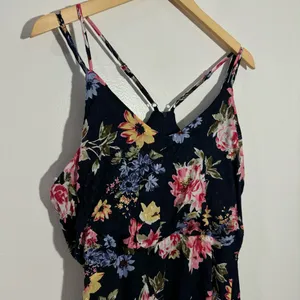NWT Lulus Floral Fit & Flare Dress Crisscross Back Mini Summer Cottagecore Large thumbnail 6