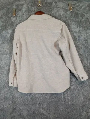 & Other Stories Over Size Shirt Shacket Wool Blend Oatmeal Gorpcore Casual Chic thumbnail 5