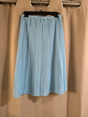 Philippe Marques Light Blue Pleated Midi Skirt - Women thumbnail 2