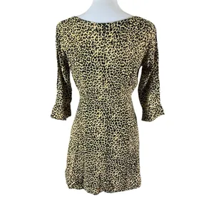 Motel Leopard Print Fit And Flare‎ Mini Dress M Retro Indie Grunge thumbnail 2