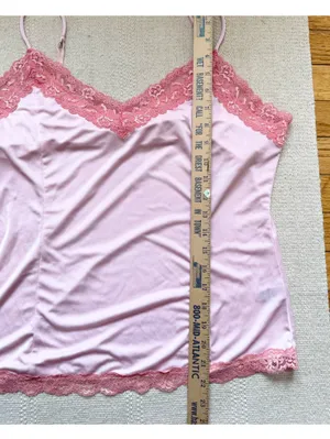 Vintage The Limited Y2K Pink Lace Trim Tank Top Cami Size XL Marie Antoinette thumbnail 7