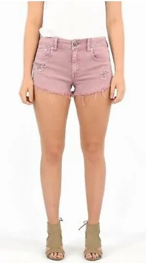 American Eagle ✨Pink Low Rise Stretch Denim Booty Shorts✨ thumbnail 1