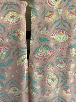 Melloday Woman’s Soft pink floral paisley tiered maxi dress Sz XL thumbnail 6