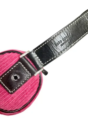 Kate Spade Pink Corduroy Barrel Shoulder Bag w Leather Trim & Contrast Stitching thumbnail 4