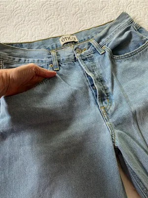 Etica Light Blue 100% Cotton High Waisted Button Fly Wide-Leg Jeans thumbnail 7