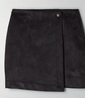 Aritzia Babaton Womens Cantina Suede Black Mini Skirt 2/Xs thumbnail 1