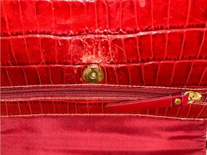 Giani Bernini Red/Burgundy Leather Embossed Handbag purse bag thumbnail 7