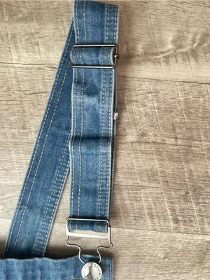 City Chic Mid Wash Distressed Denim Overalls Sz S/16 New without tags thumbnail 6