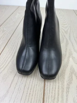 Aerosoles Women's Micah Block Heel Tall Boot 6.5W Black Faux Leather $140 thumbnail 6