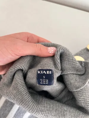 Striped Button Turtleneck Gray thumbnail 2