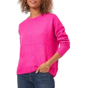 Vince Camuto Hot Pink Center Seam V-Neck Sweater Size Small thumbnail 4