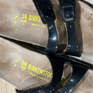 Birkenstock Ibiza Sandals Black Tan Slide On Women’s 5.5 (36) thumbnail 2