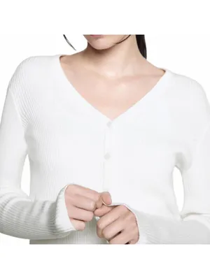 Mango Cotton Blend Button Knit Cardigan Mili Off White Size Medium thumbnail 7