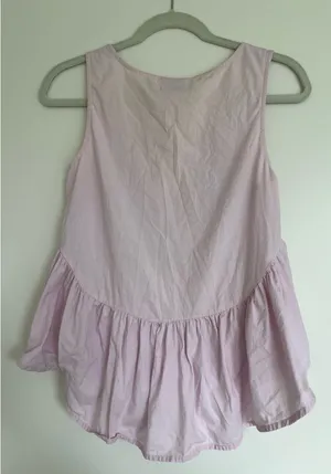 Pink Peplum Anthropologie Tank Top thumbnail 2
