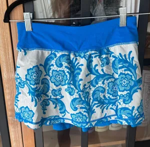 Lululemon Run Chase Me Skirt skort mini Laceoflage Polar Cream Beaming Blue thumbnail 1