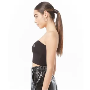 NEW FOREVER 21 Tube top strapless crop black SMALL black influence Beach thumbnail 4