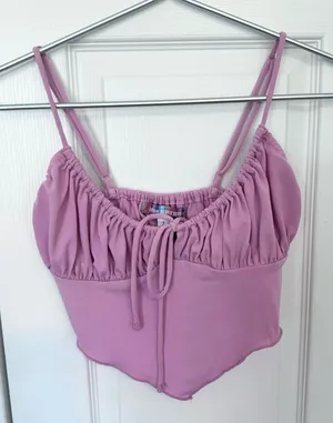 Urban Outfitters Lavender Ruched Tank Top SMALL thumbnail 1