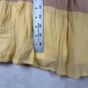 Margaux Riviera Colorblock Tiered Ruffle Mini Dress White Tan Yellow Large thumbnail 5