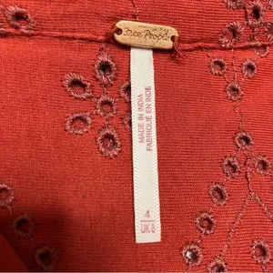 Free People rust colored eyelet‎ jumpsuit zip up size 4 thumbnail 6